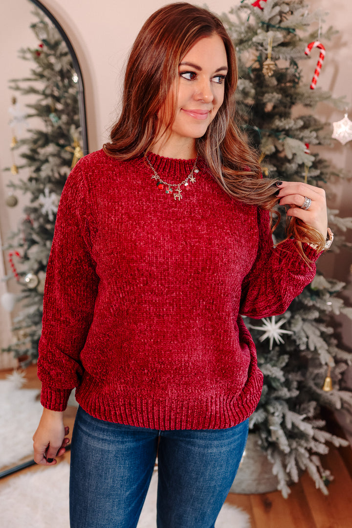 Laney Chenille Sweater - Cabernet