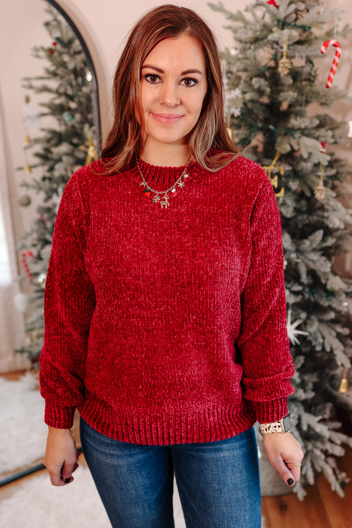 Laney Chenille Sweater - Cabernet