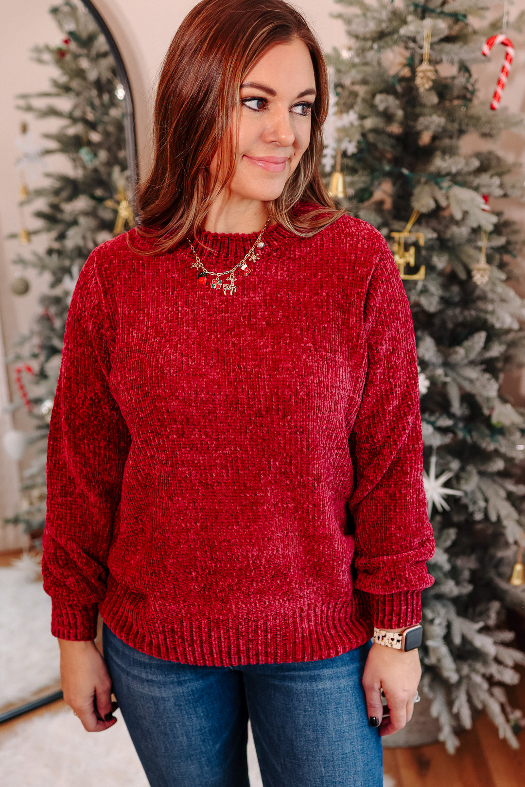 Laney Chenille Sweater - Cabernet