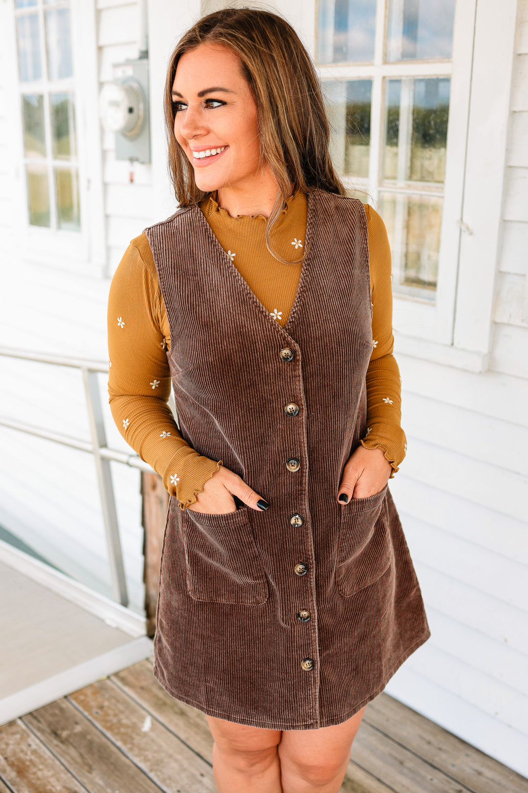 Lana Snow Washed Corduroy Dress