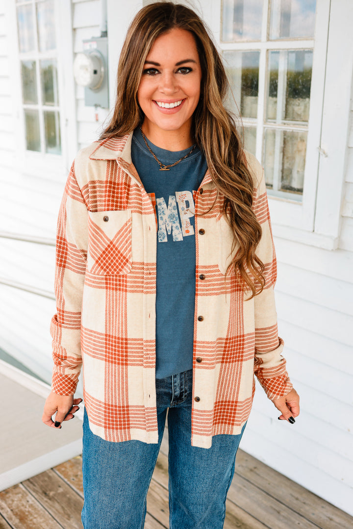 Ava Plaid Button Up - Rust