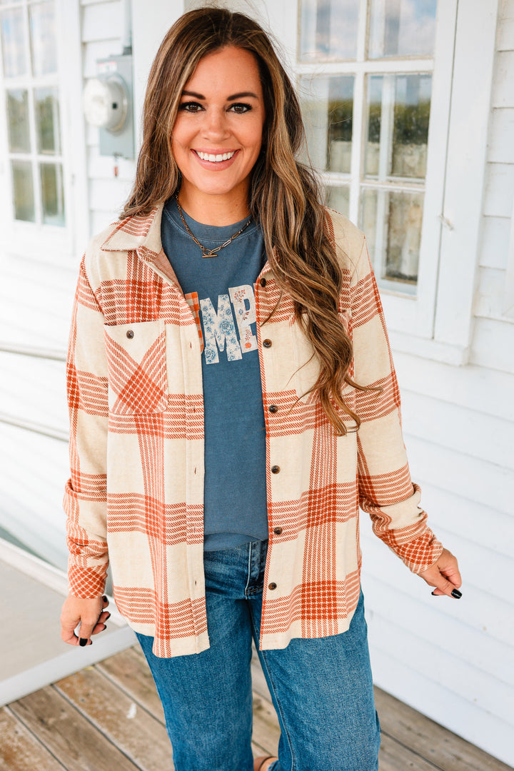 Ava Plaid Button Up - Rust