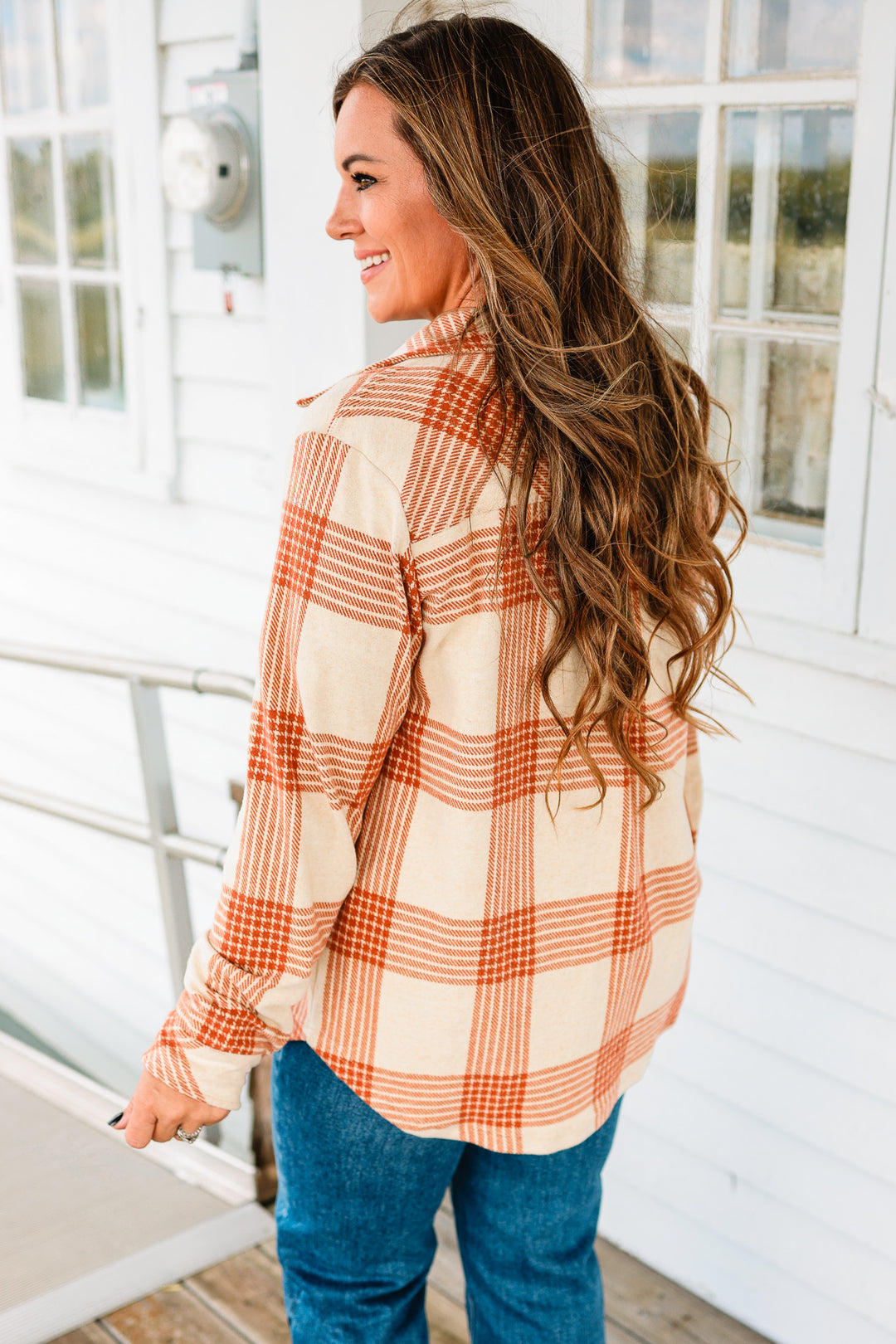 Ava Plaid Button Up - Rust