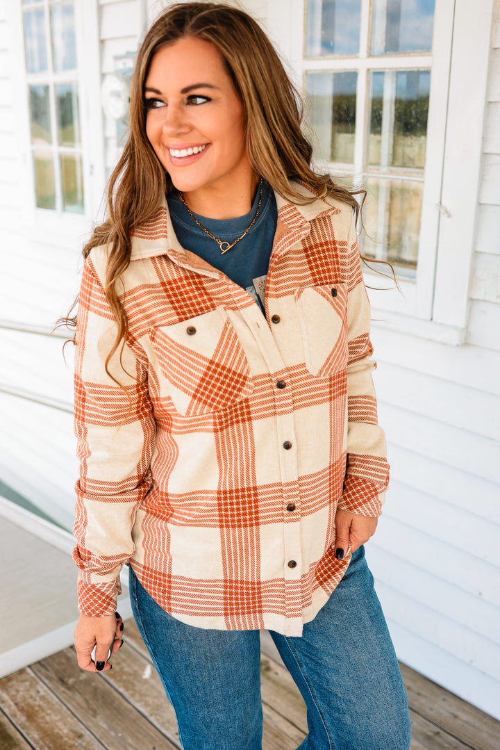 Ava Plaid Button Up - Rust