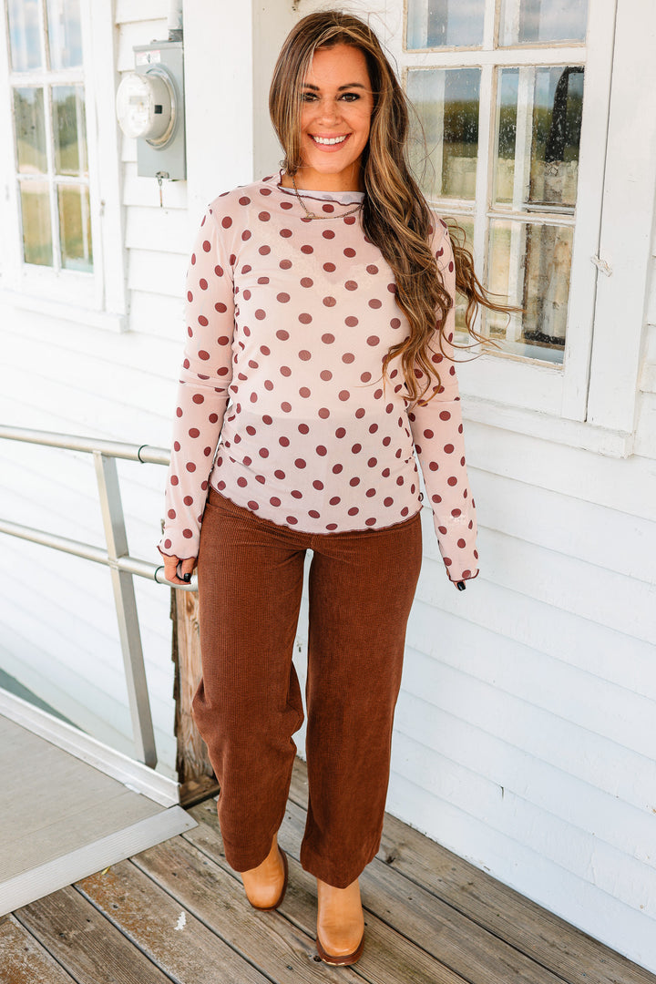 Polka Dot Mesh Top