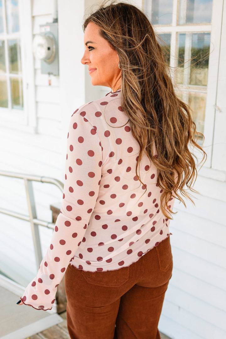 Polka Dot Mesh Top