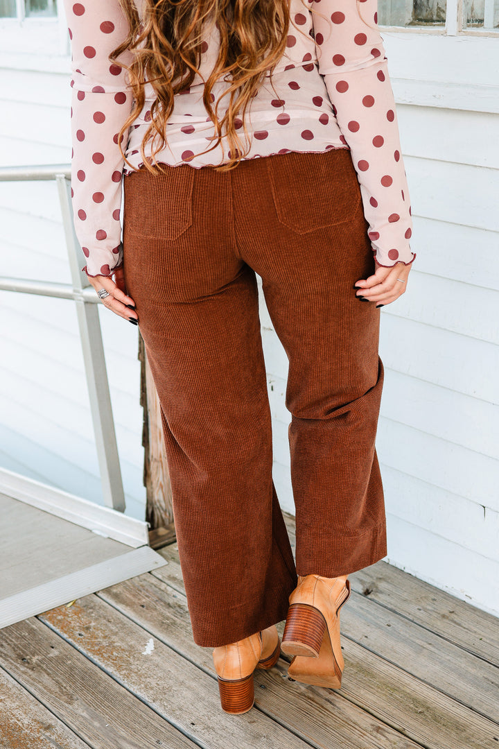 Ellery Stretch Corduroy Crop Pants - Brown