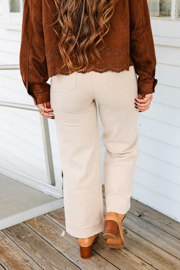 Ellery Stretch Corduroy Crop Pants - Ecru