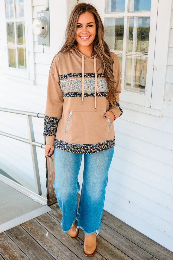 Farrah Floral Color Block Hoodie