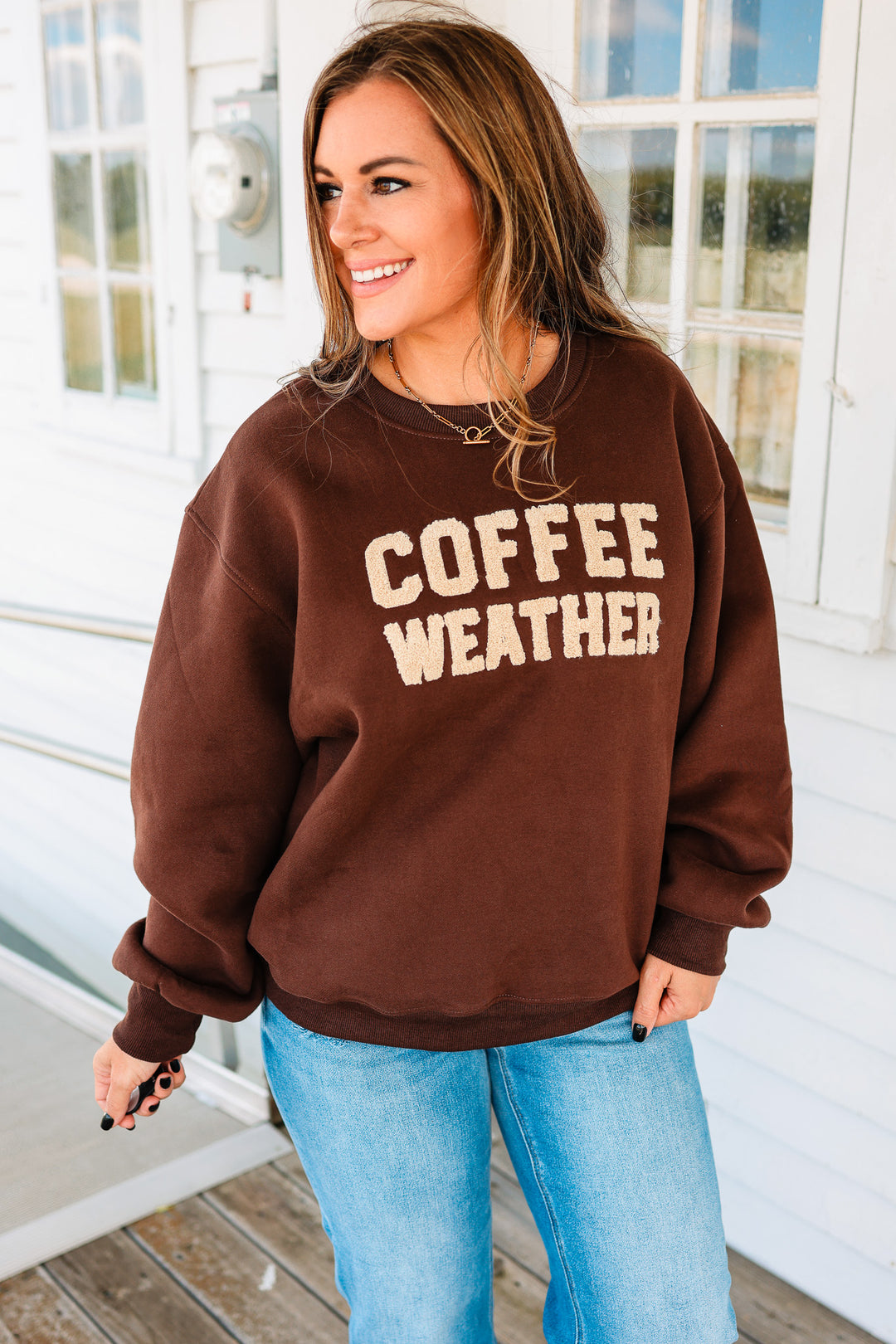 Coffee Weather Sweatshirt - Dark Brown
