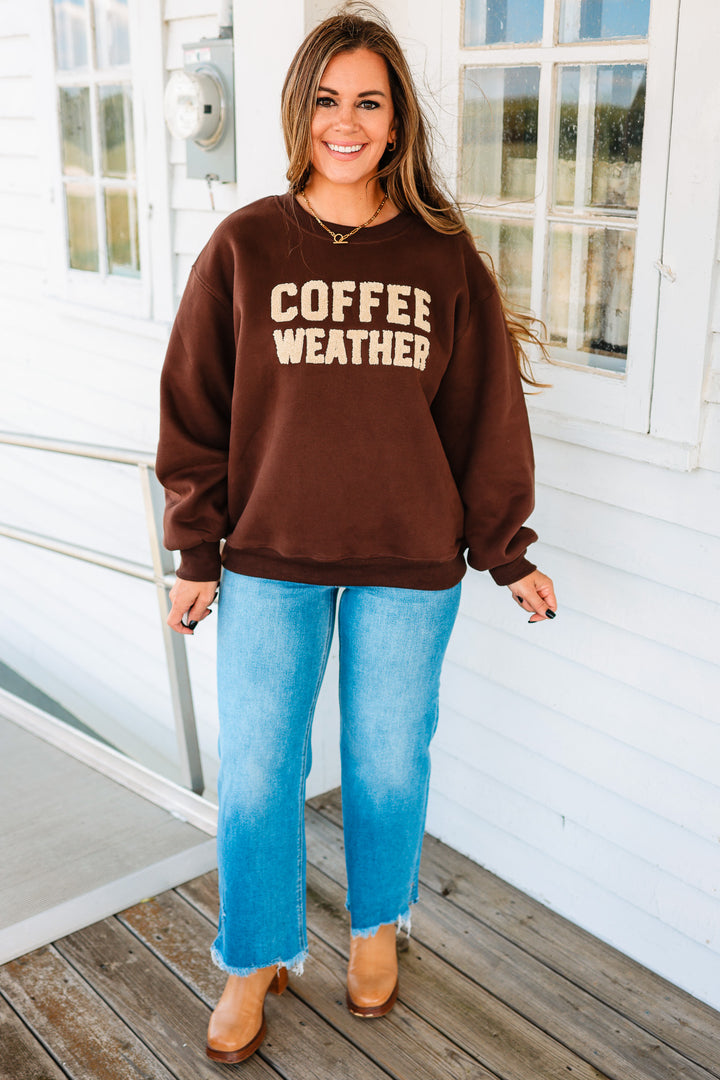 Coffee Weather Sweatshirt - Dark Brown