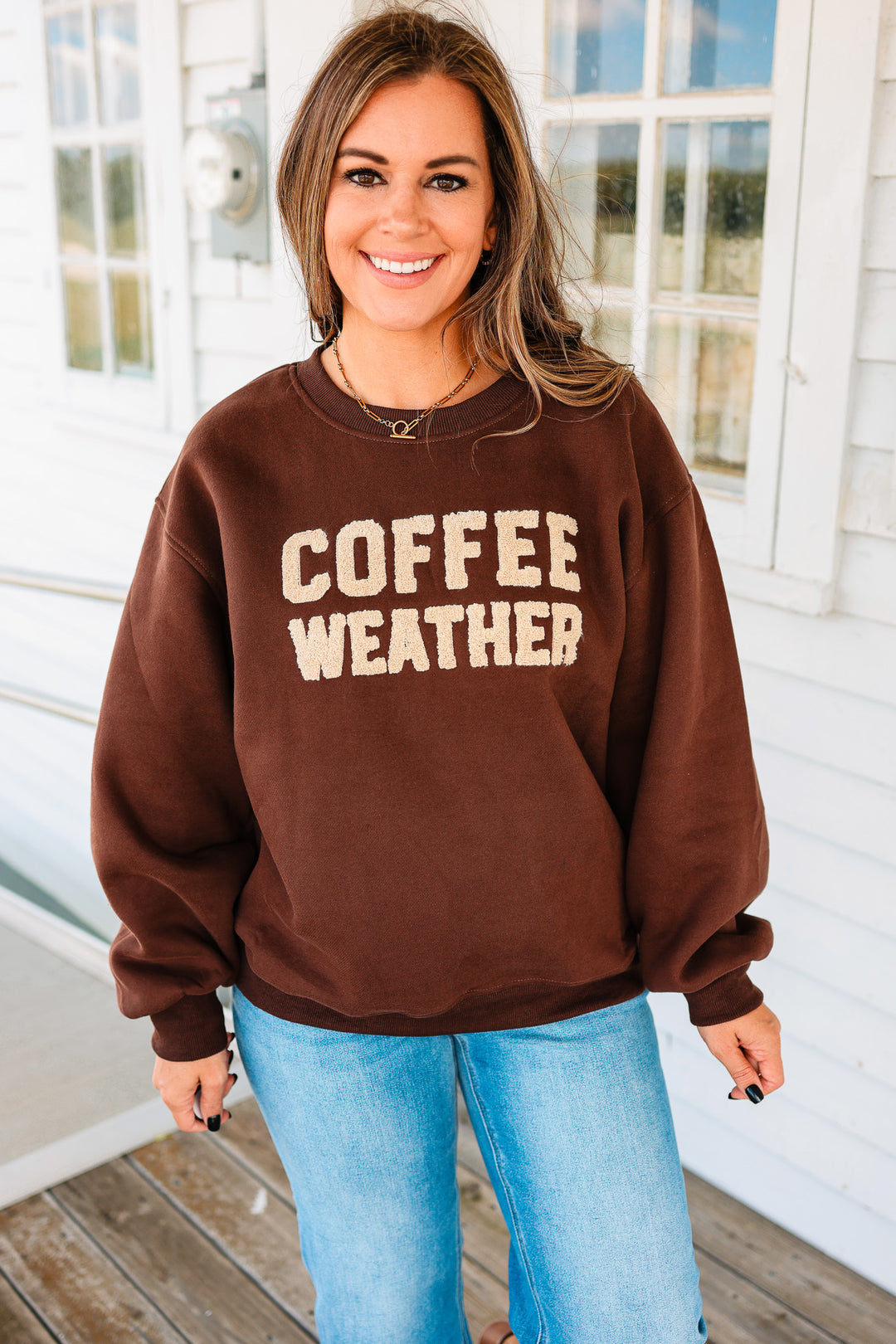 Coffee Weather Sweatshirt - Dark Brown