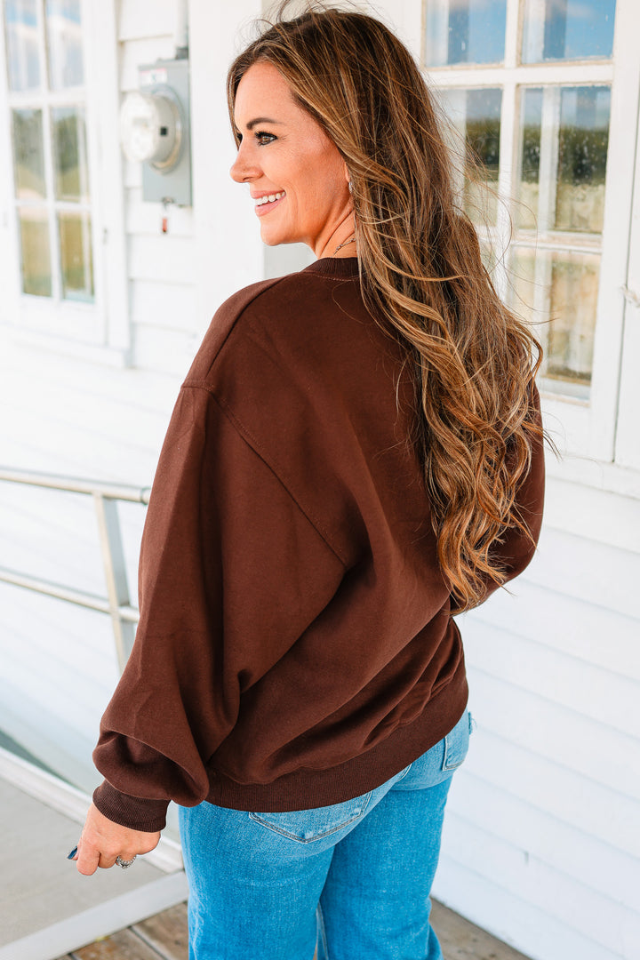Coffee Weather Sweatshirt - Dark Brown