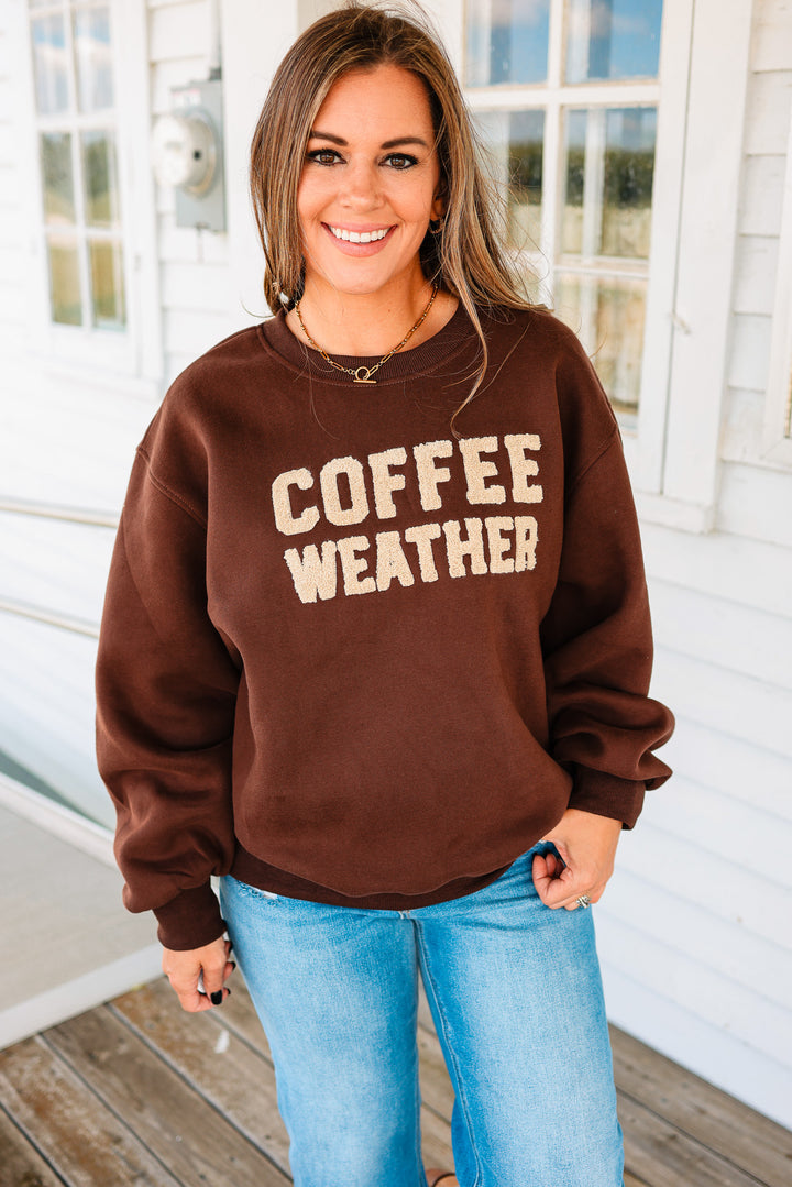 Coffee Weather Sweatshirt - Dark Brown