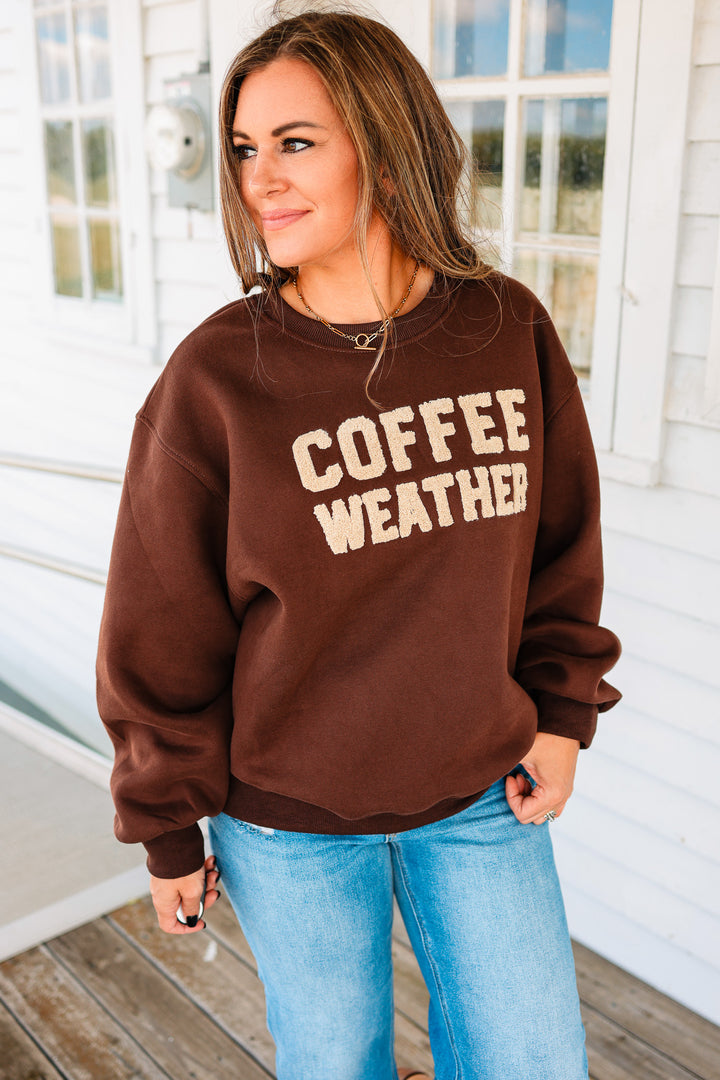 Coffee Weather Sweatshirt - Dark Brown