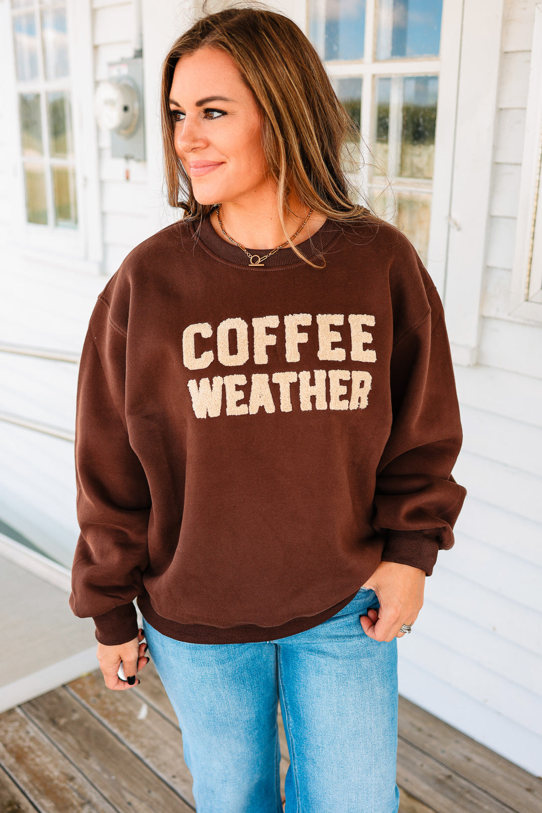 Coffee Weather Sweatshirt - Dark Brown