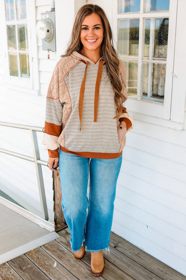 Kassie Mixed Fabric Hoodie