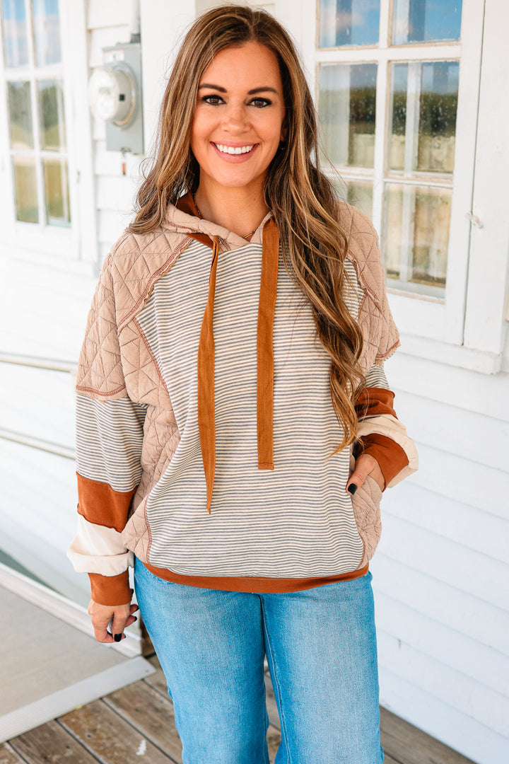 Kassie Mixed Fabric Hoodie
