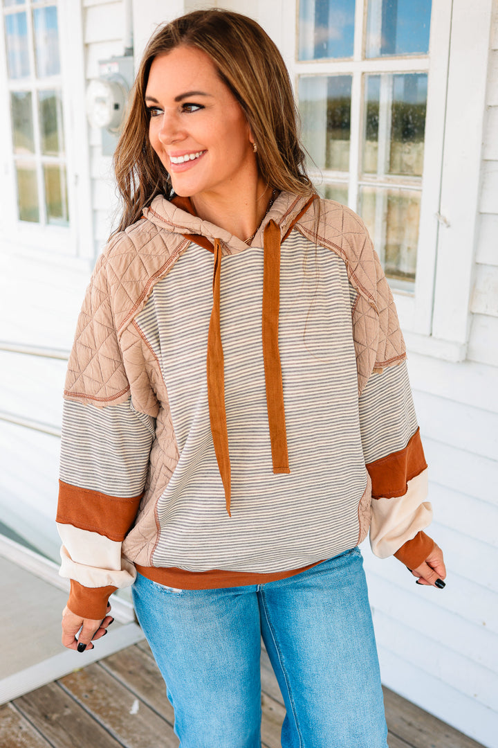 Kassie Mixed Fabric Hoodie