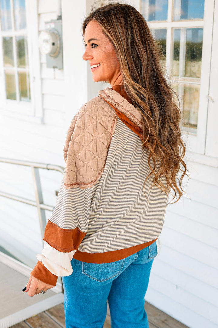 Kassie Mixed Fabric Hoodie