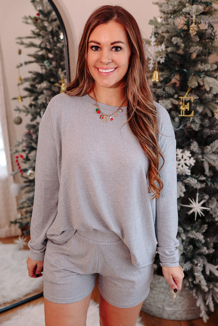 Brixton Soft Melange Lounge Set - Heather Grey