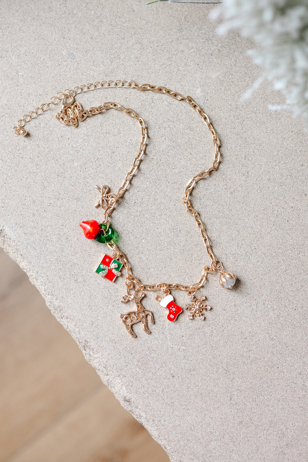 Reindeer Christmas Charm Necklace