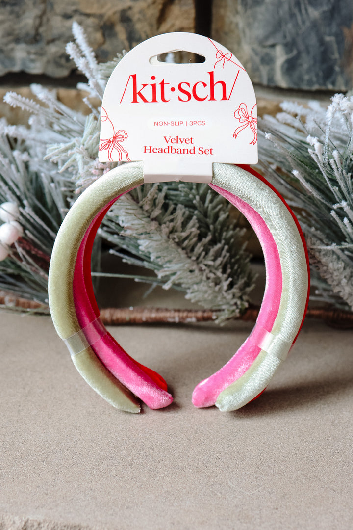 Holiday Velvet Headband 3pc Set
