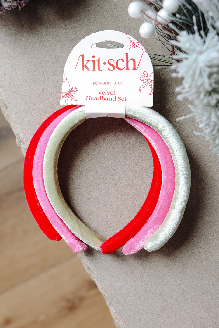 Holiday Velvet Headband 3pc Set