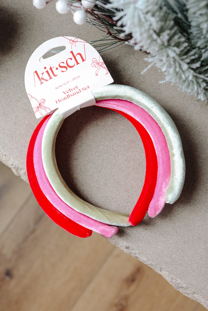 Holiday Velvet Headband 3pc Set