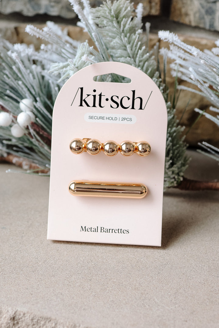 Gold Metal Barrettes