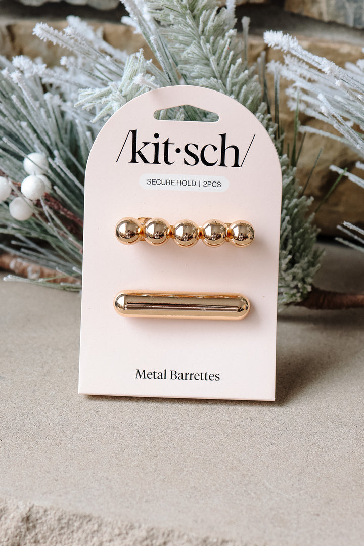 Gold Metal Barrettes