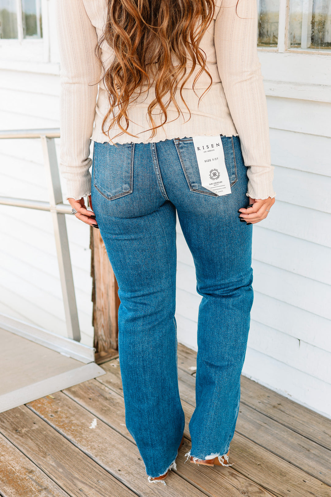 RISEN: Colby Tummy Control Wide Leg Jeans - Dark Wash