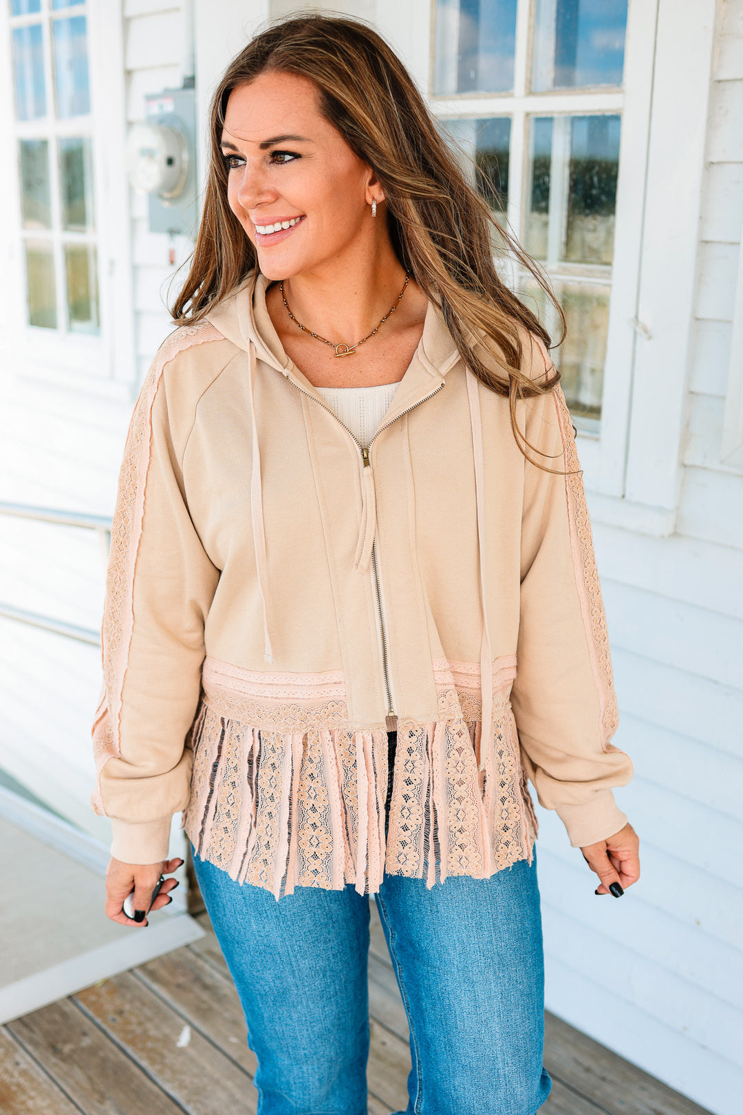 Alora Lace and Ruffles Hoodie