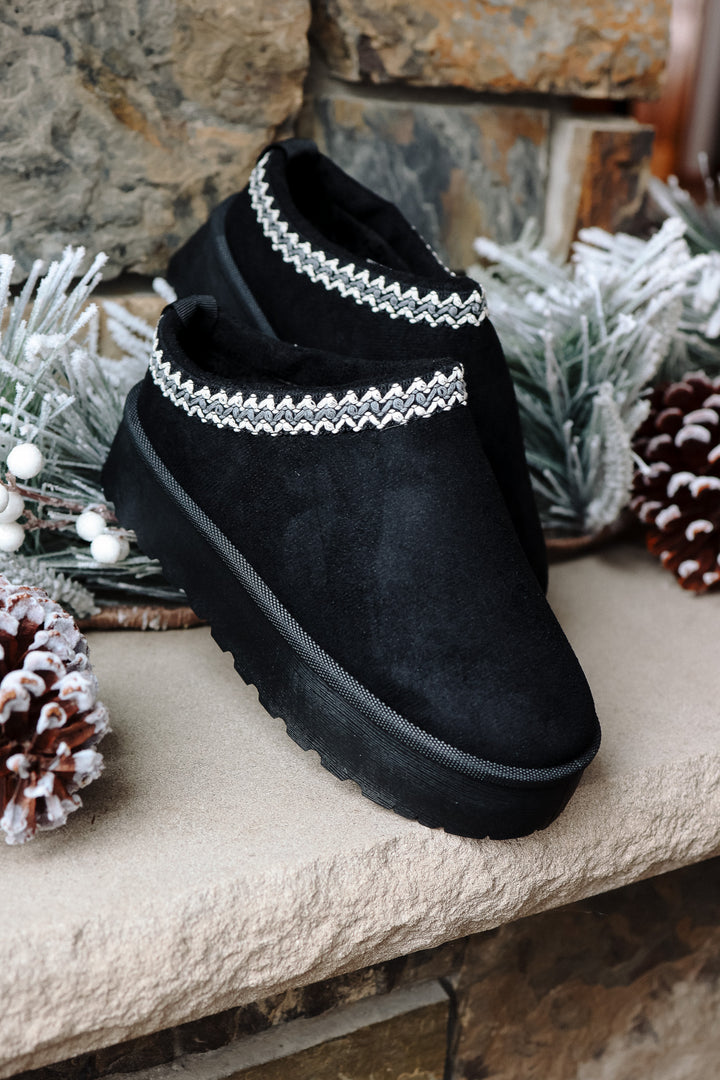 Slip On Platform Slipper - Black