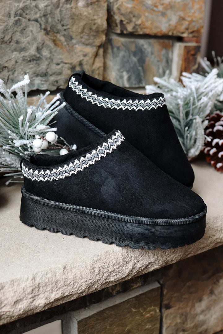 Slip On Platform Slipper - Black