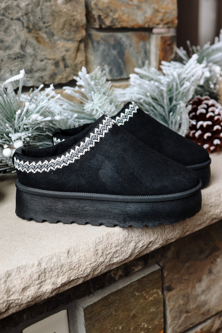 Slip On Platform Slipper - Black