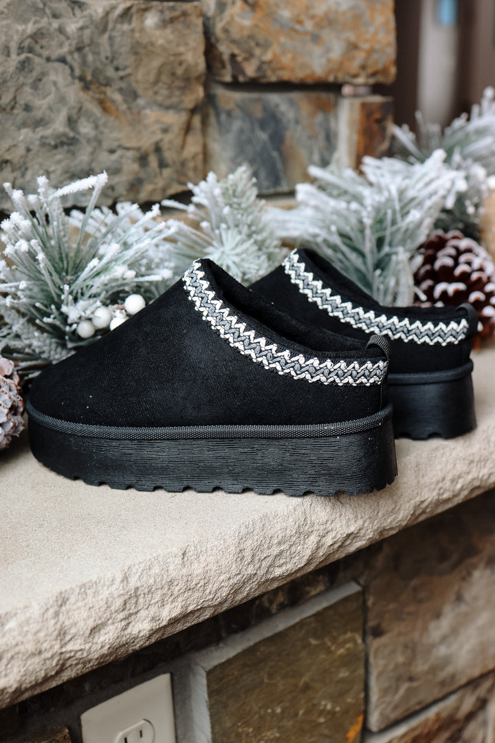 Slip On Platform Slipper - Black