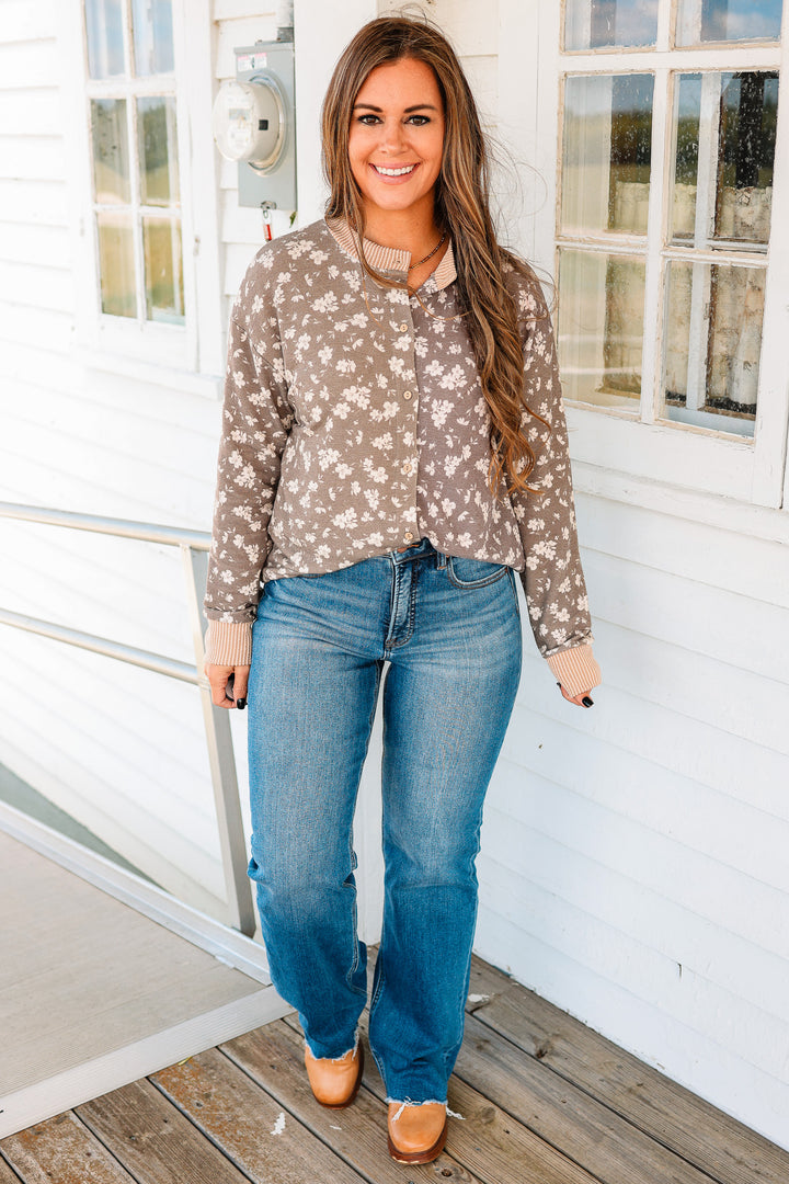Mary Ditsy Floral Button Down Top