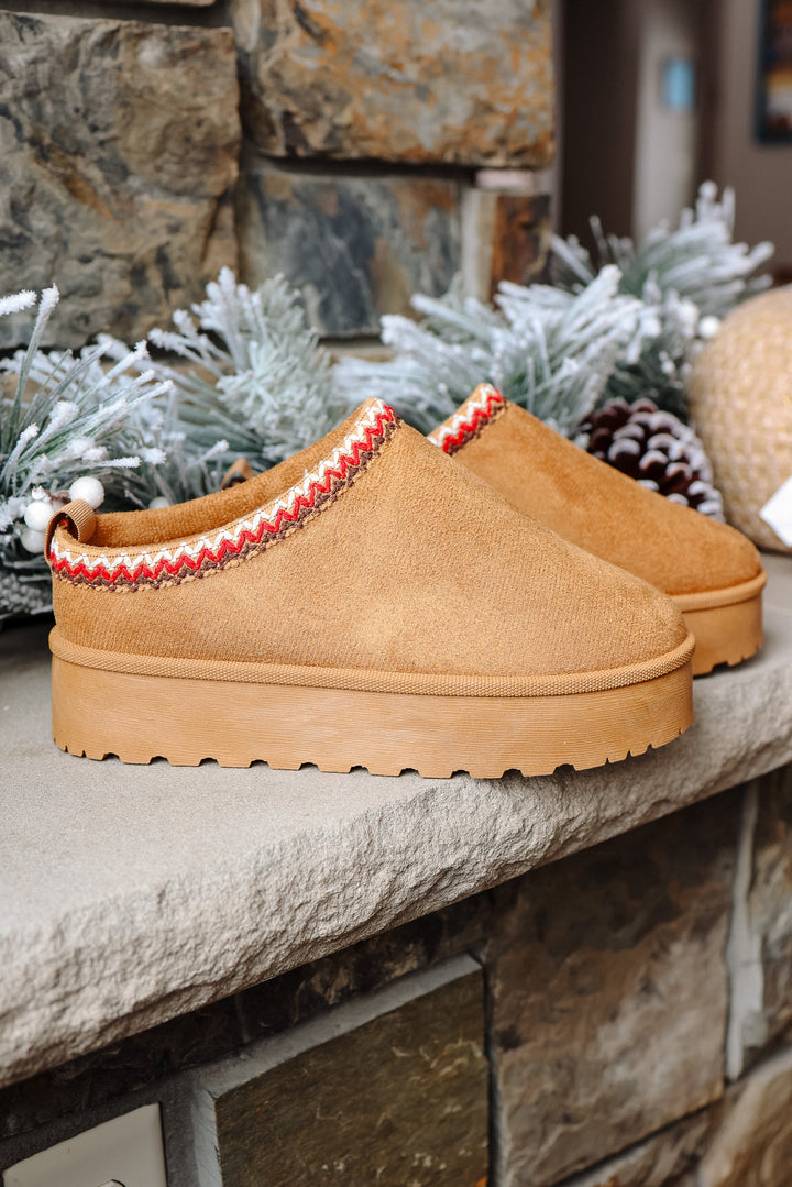 Slip On Platform Slipper - Tan