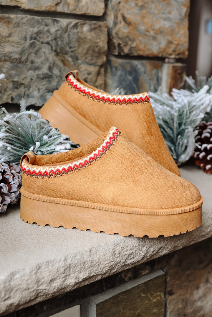 Slip On Platform Slipper - Tan
