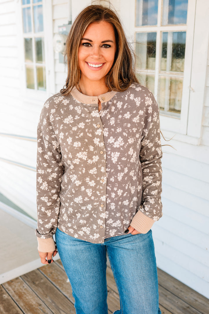 Mary Ditsy Floral Button Down Top