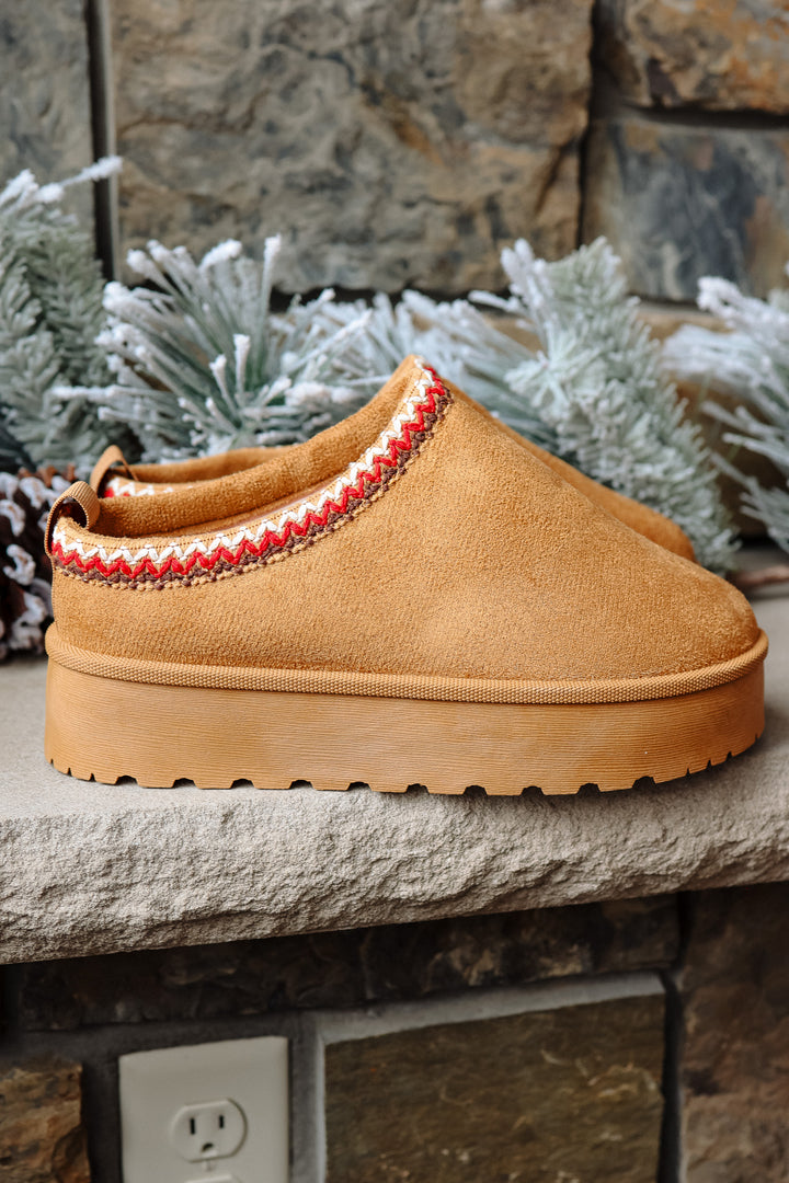 Slip On Platform Slipper - Tan