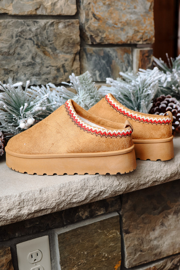 Slip On Platform Slipper - Tan