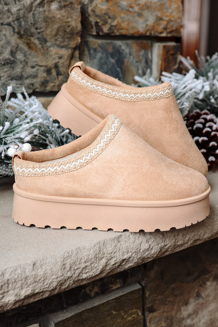 Slip On Platform Slipper - Sand