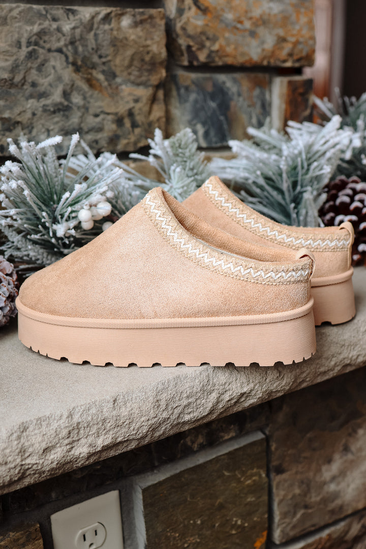 Slip On Platform Slipper - Sand