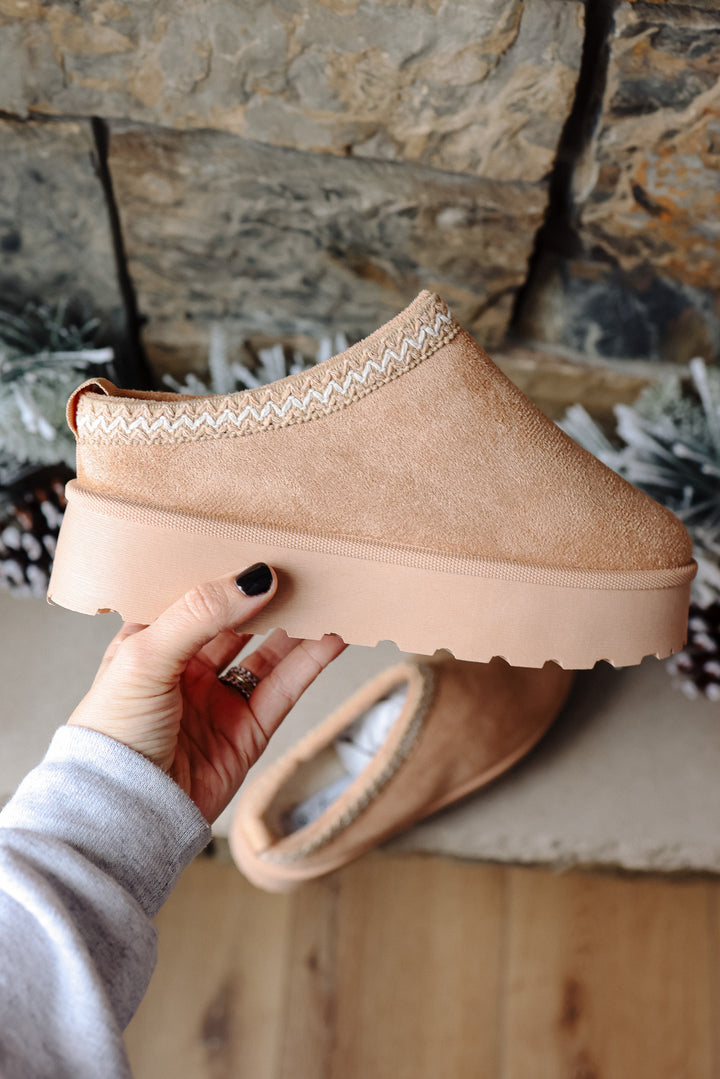 Slip On Platform Slipper - Sand