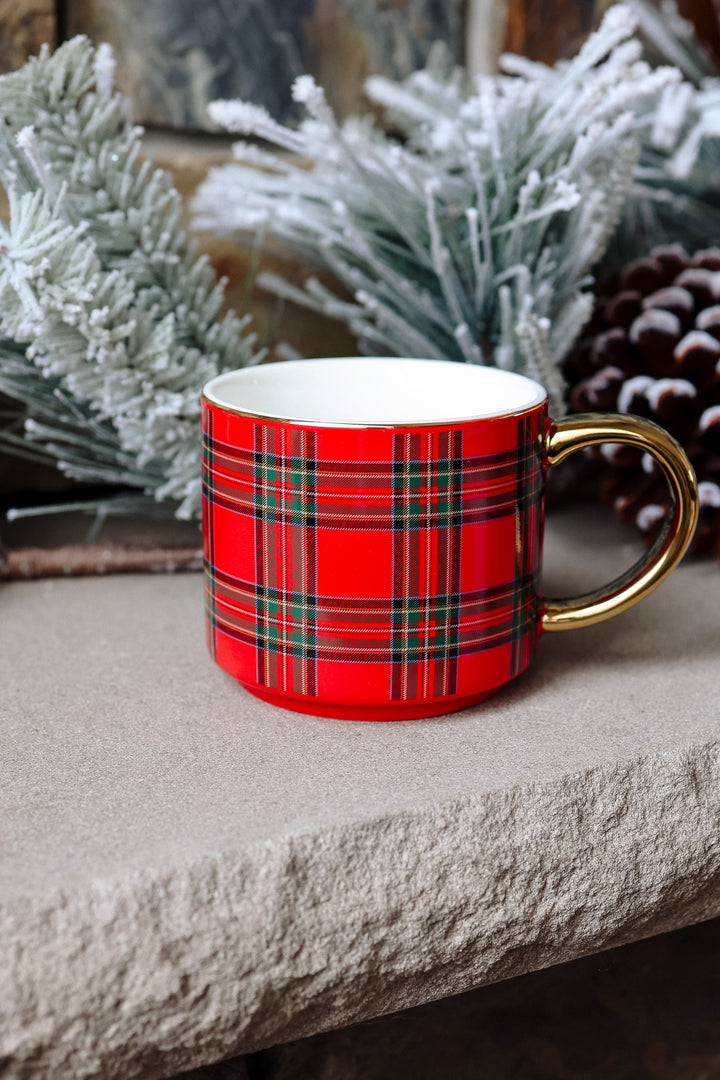 Red Plaid Coffee Mug