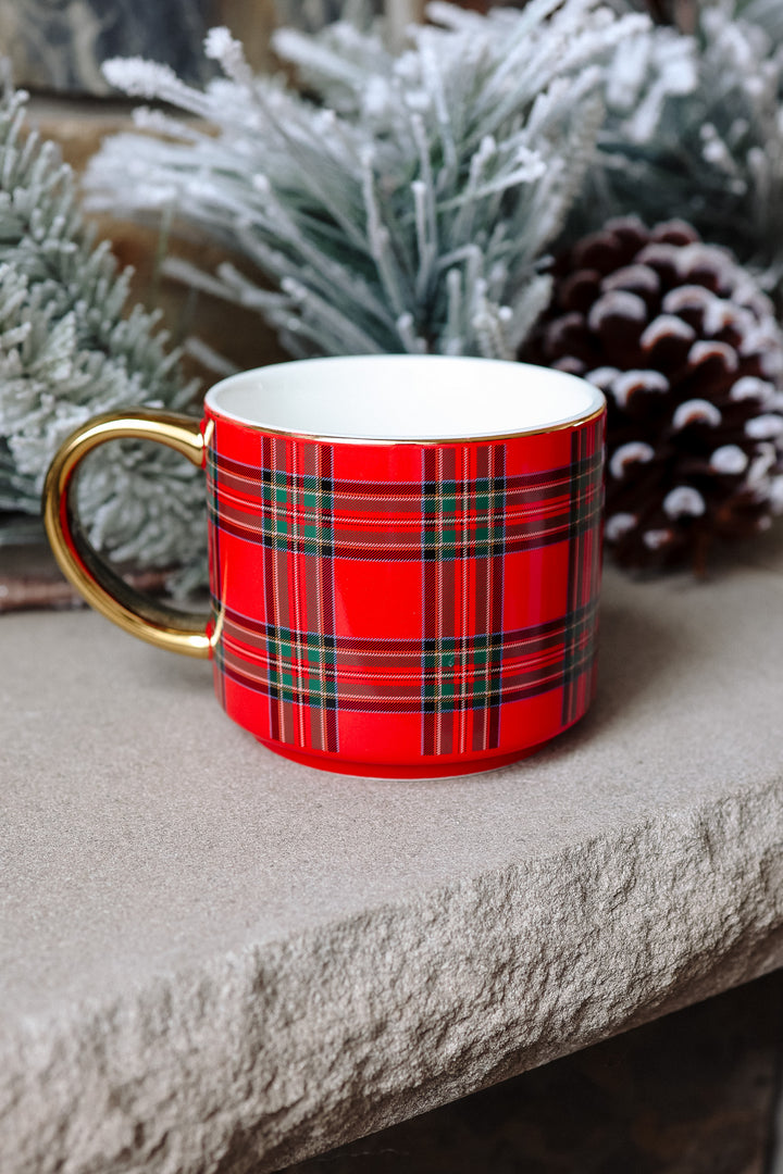 Red Plaid Coffee Mug