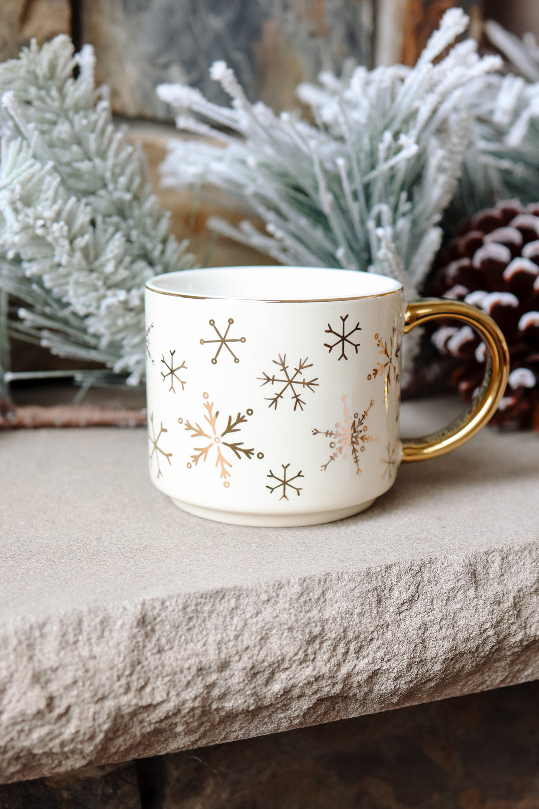 Gold Snowflakes Coffee Mug