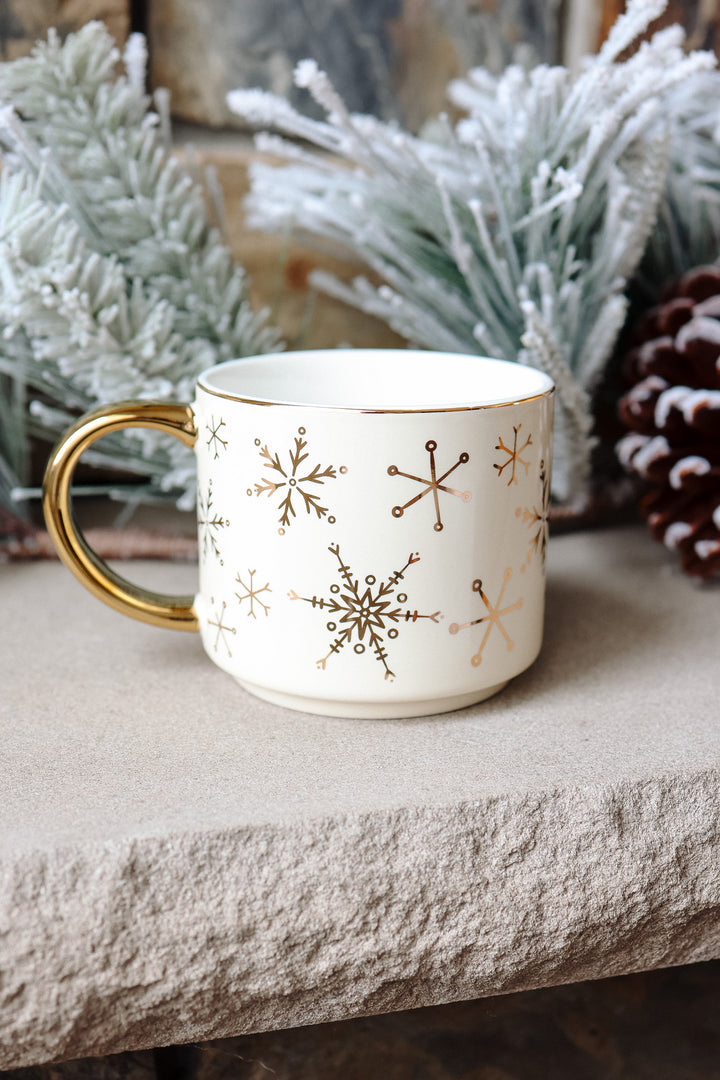 Gold Snowflakes Coffee Mug